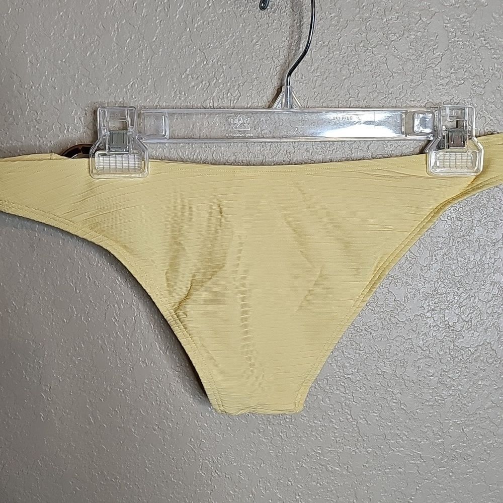 NWT Topshop Yellow Ribbed Bikini Set One Shoulder Top 8 top/6 Bottom - Picture 8 of 9
